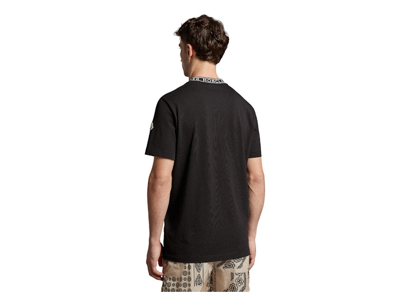 Moncler Logo Collar T-Shirt Black