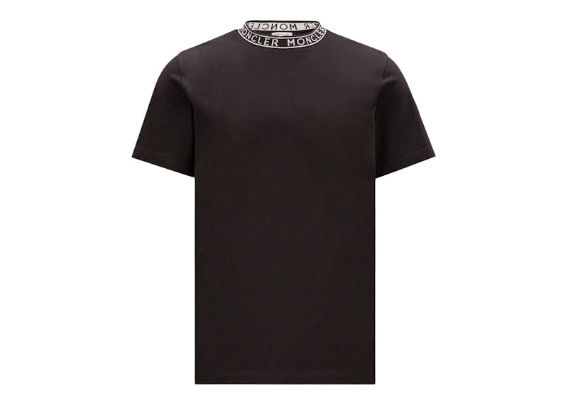 Moncler Logo Collar T-Shirt Black
