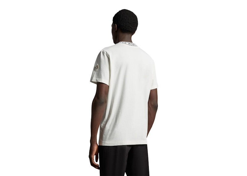 Moncler Logo Collar T-Shirt Off White