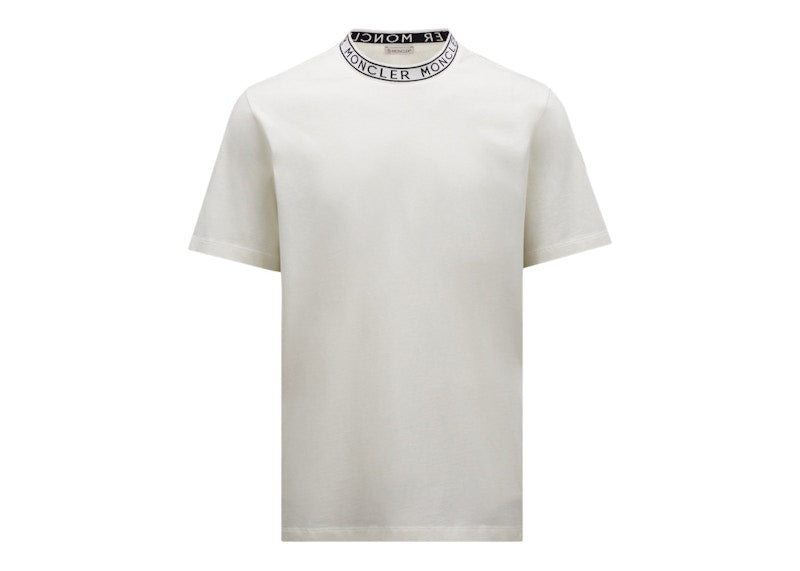Moncler Logo Collar T-Shirt Off White