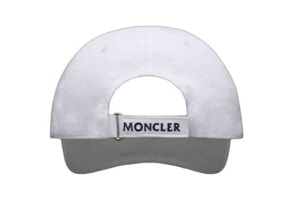 Moncler Logo Embroidered Baseball Cap Silk White