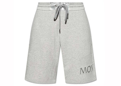 Moncler Logo Embroidered Drawstring Shorts Grey