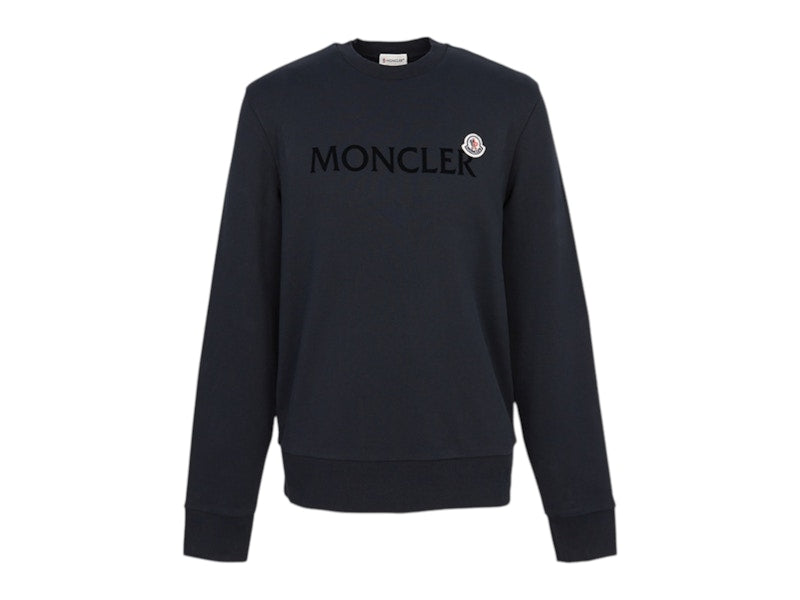 Moncler Logo Embroidery T-shirt Navy