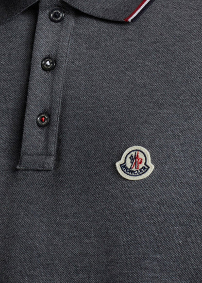 Moncler Logo Polo Shirt Dark Grey/Red/Black
