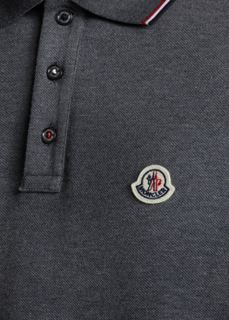 Moncler Logo Polo Shirt Dark Grey/Red/Black