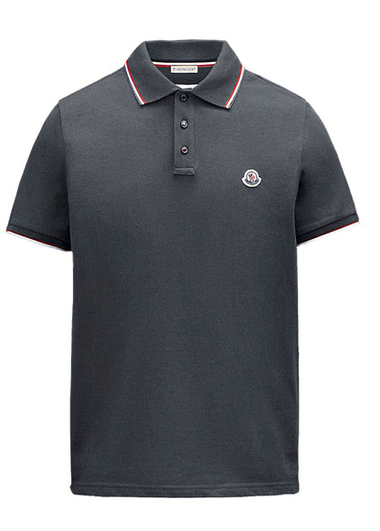 Moncler Logo Polo Shirt Dark Grey/Red/Black