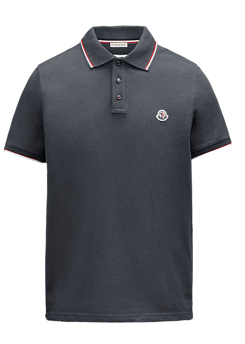 Moncler Logo Polo Shirt Dark Grey/Red/Black