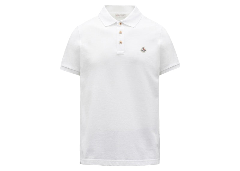 Moncler Logo Polo Shirt Optical White