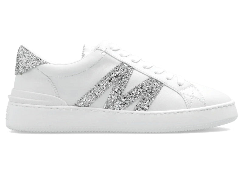 Moncler Monaco Low Top White Silver Glitter