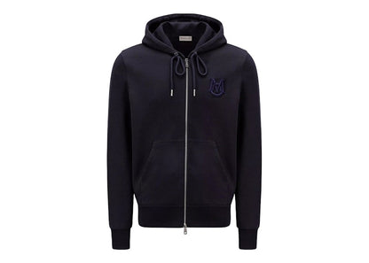 Moncler Monogram Zip-Up Hoodie Night Blue