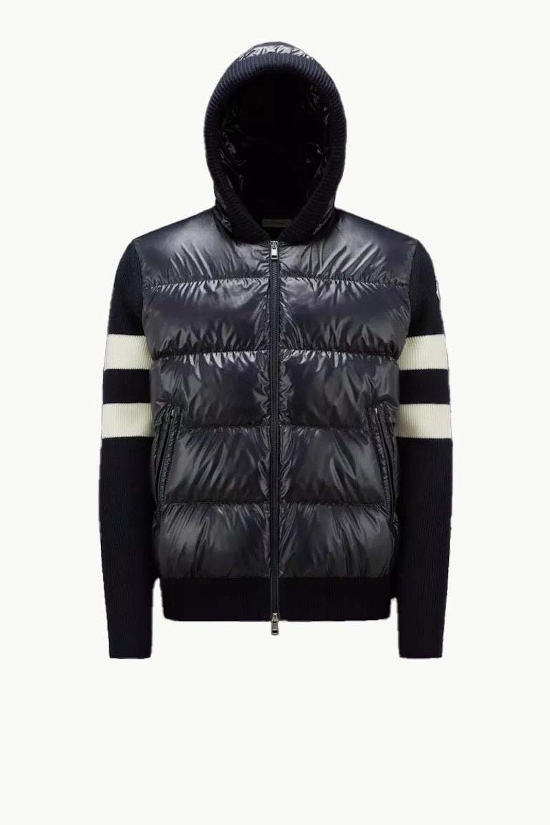 Moncler Padded Wool Cardigan Night Blue