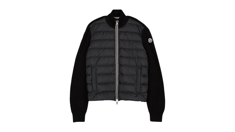 Moncler Padding Zip Up Cardigan Black