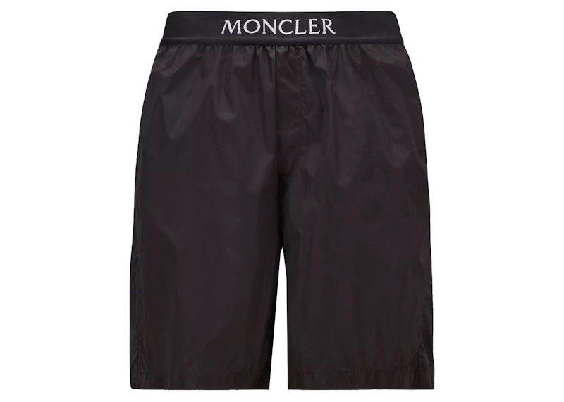 Moncler Plain Logo Swim Shorts Black
