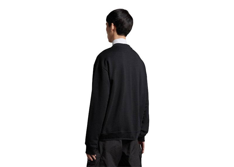 Moncler Reflective Logo Print Crewneck Sweatshirt Black/Black