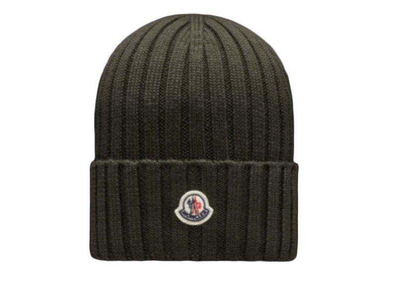 Moncler Ribbed Knit Beanie Army Green