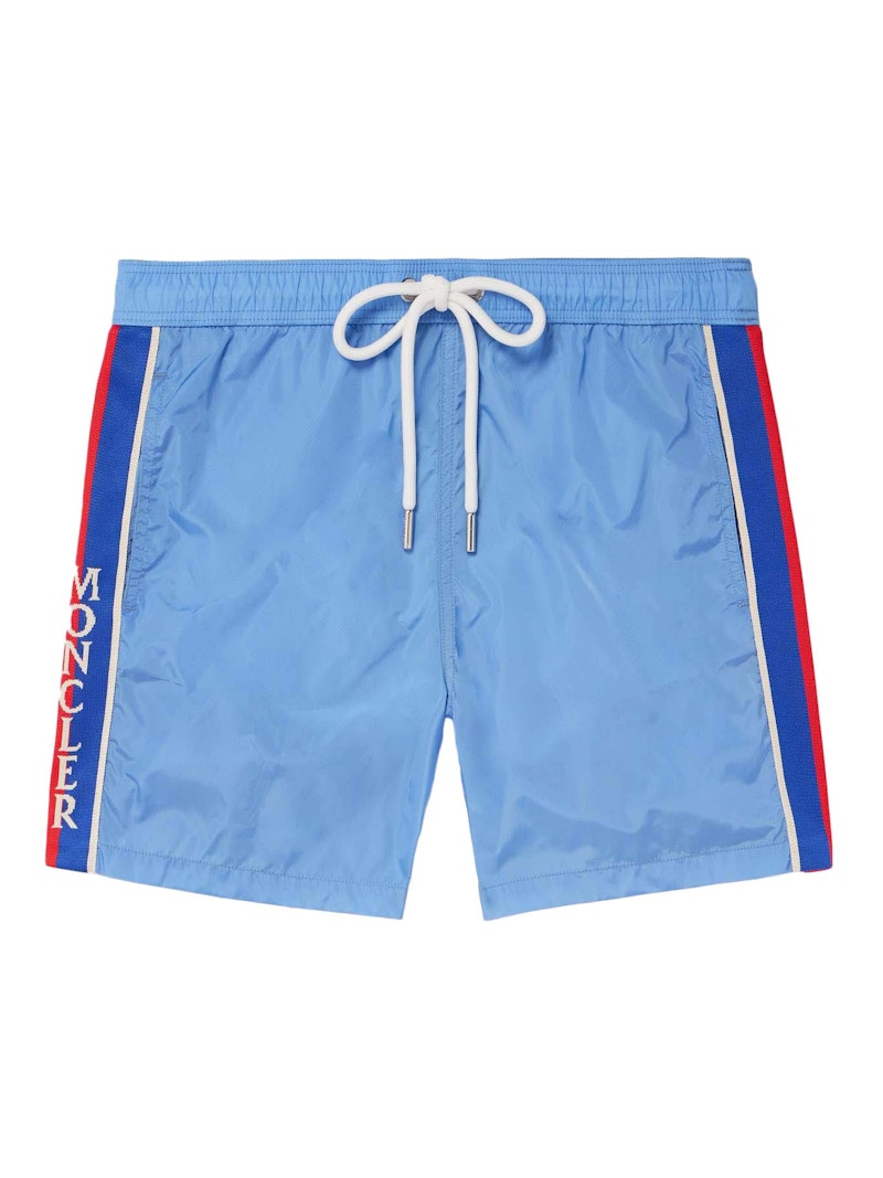 Moncler Slim Fit Striped Swimshort Blue