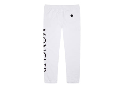 Moncler Split Embroidered Logo Sweatpants White