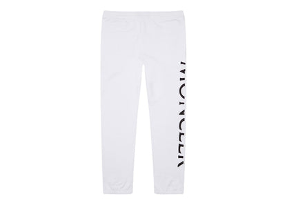 Moncler Split Embroidered Logo Sweatpants White