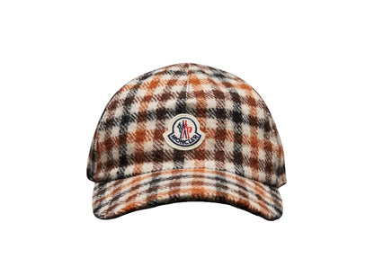Moncler Women's Houndstooth Wool Hat Brown