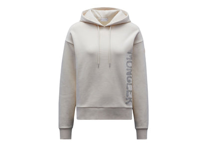 Moncler Women's Metallic Spray Effect Logo Print Hoodie Pearled Ivory