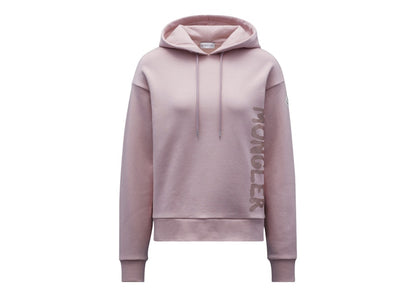 Moncler Women's Metallic Spray Effect Logo Print Hoodie Petal Pink