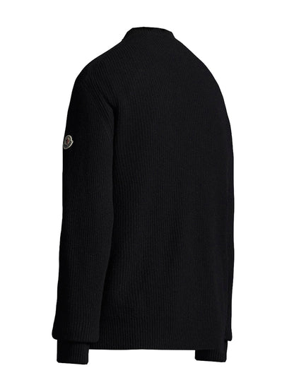 Moncler Wool and Cashmere Knit Sweater Black