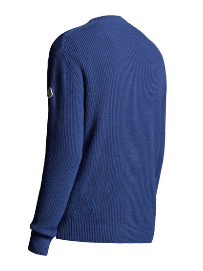 Moncler Wool and Cashmere Knit Sweater Navy Blue