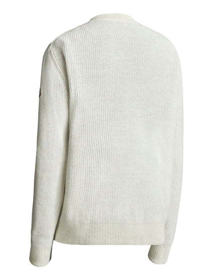 Moncler Wool and Cashmere Knit Sweater Off White