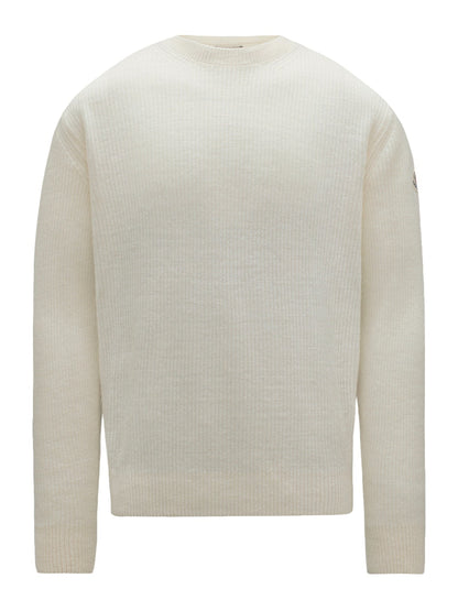 Moncler Wool and Cashmere Knit Sweater Off White