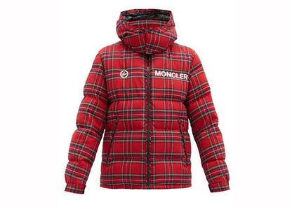 Moncler x Fragment Mayak Oversized Tartan-Flannel Quilted Down Jacket Red