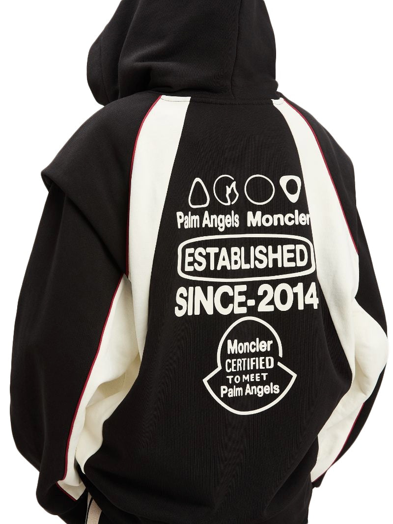 Moncler x Palm Angels Crest Hoodie Black/White
