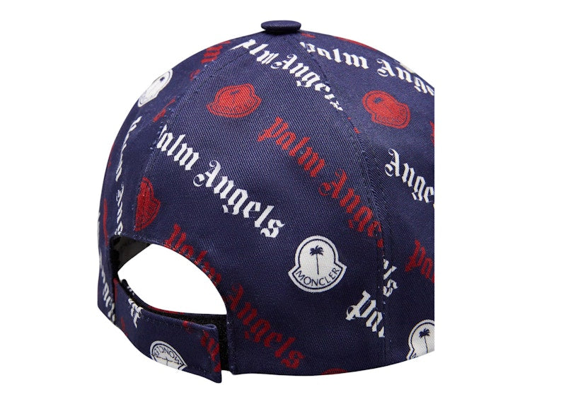 Moncler x Palm Angels Logo Print Baseball Cap Blue/Black/White