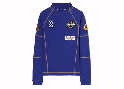 Moncler x Palm Angels Long Sleeves Racing T-Shirt Blue/White