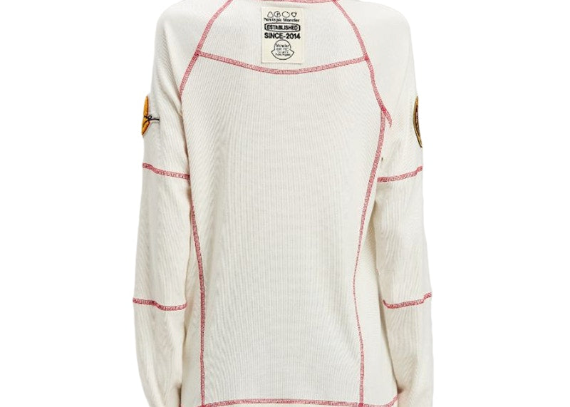 Moncler x Palm Angels Long Sleeves Racing T-Shirt White/Black