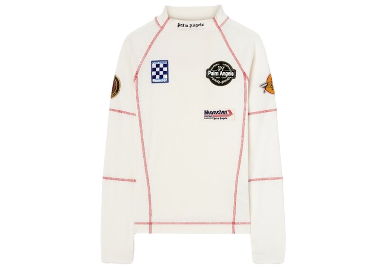Moncler x Palm Angels Long Sleeves Racing T-Shirt White/Black