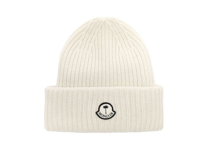 Moncler x Palm Angels Patched Ribbed Beanie FW21 White