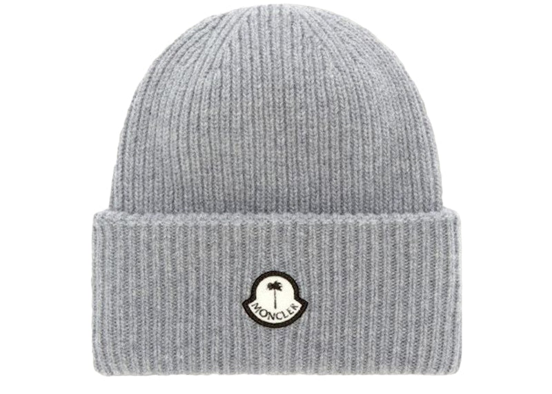 Moncler x Palm Angels Ribbed Beanie Grey/White
