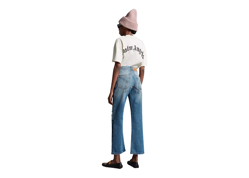 Moncler x Palm Angels Star Intarsia Jeans Ocean Blue