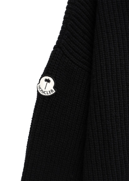 Moncler x Palm Angels T-Neck Knitted Sweatshirt Black