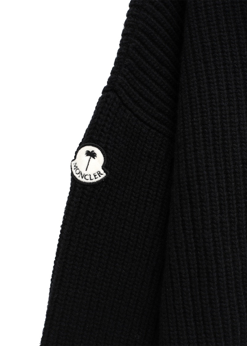 Moncler x Palm Angels T-Neck Knitted Sweatshirt Black
