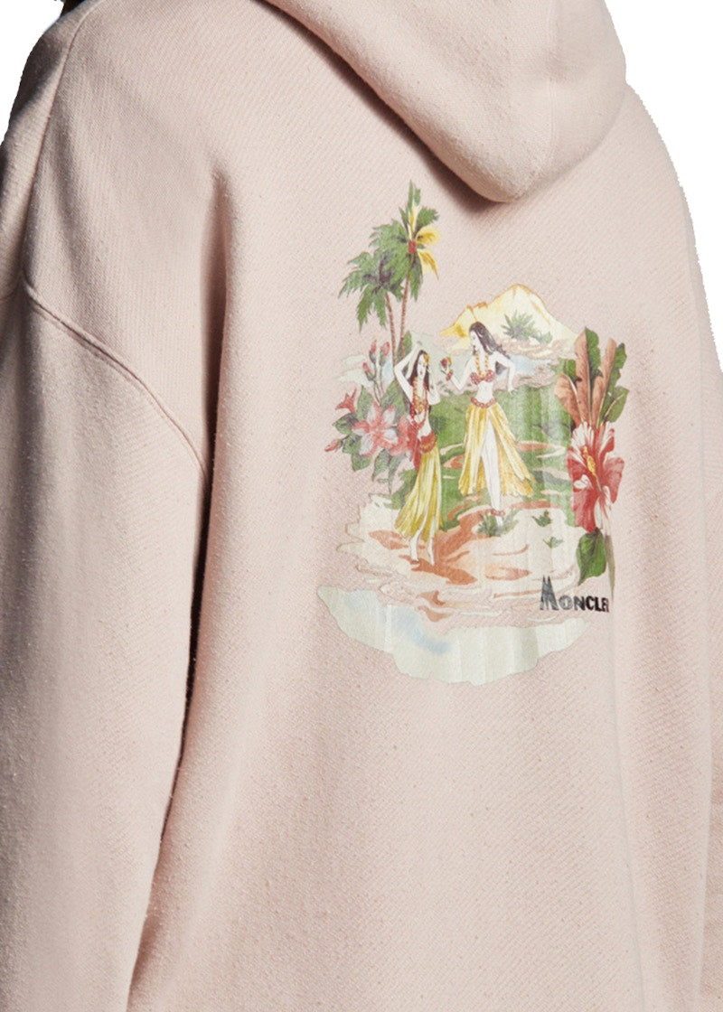 Moncler x Palm Angels Tropical Motif Hoodie Poppy Blue