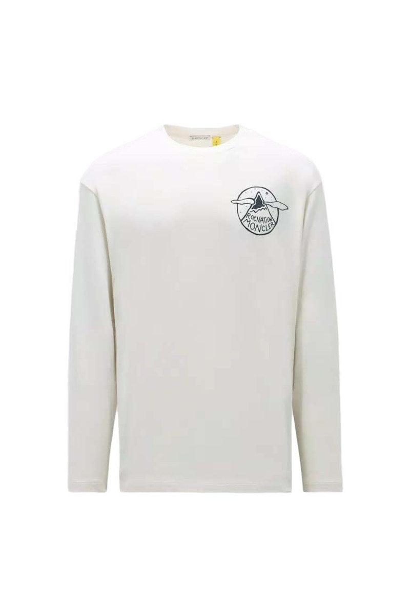 Moncler x Roc Nation by Jay-Z Logo Long Sleeve T-Shirt Off White