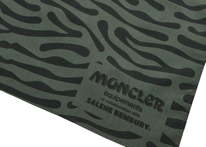 Moncler x Salehe Bembury Printed Cotton Scarf Dark Green