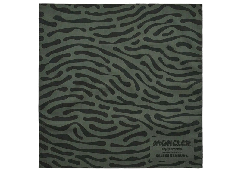 Moncler x Salehe Bembury Printed Cotton Scarf Dark Green