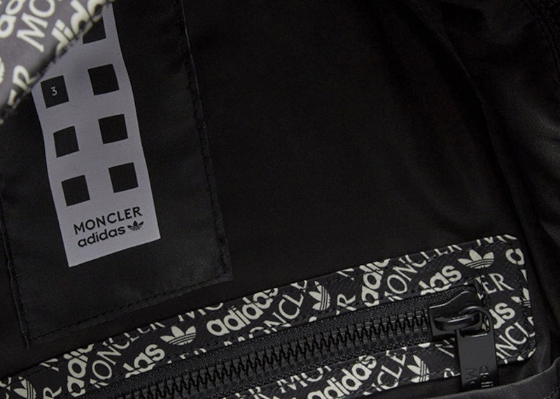 Moncler x adidas Originals Logo Print Backpack Black & White