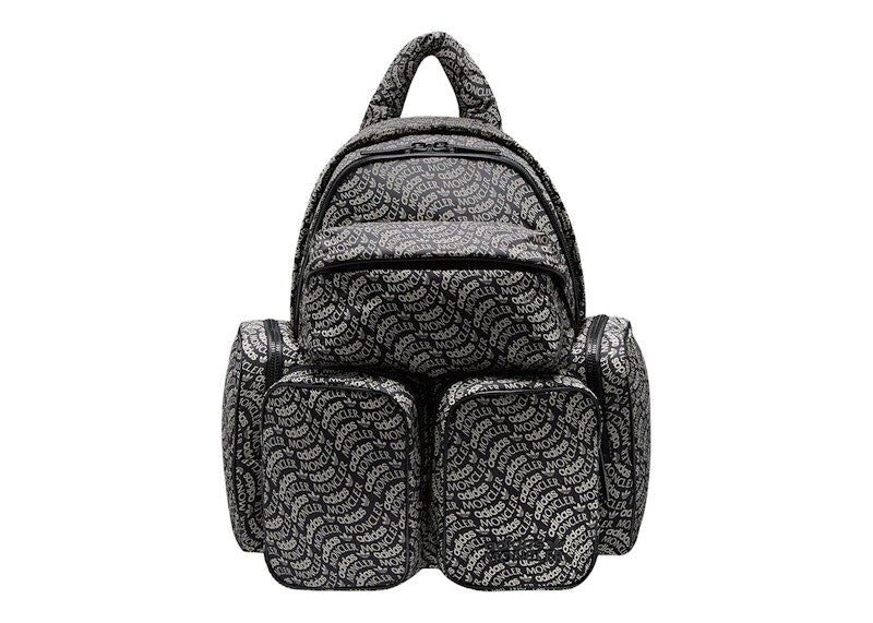Moncler x adidas Originals Logo Print Backpack Black & White