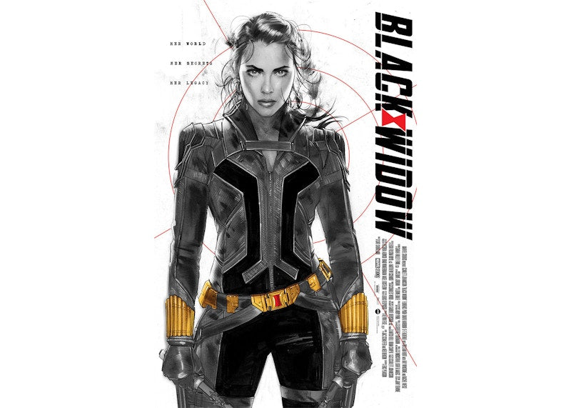 Mondo Black Widow Black and White Edition 2022 SDCC Exclusive Print (Edition of 250)