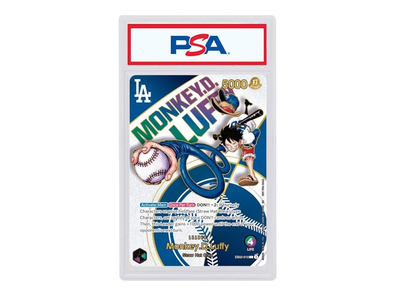 Monkey D. Luffy 2024 One Piece LA Dodgers Leader Card Promo Event Pack Vol. 2 (EB02) EB02-010 (PSA or BGS Graded)