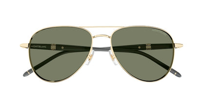 Mont Blanc Aviator Sunglasses Gold-Green (MB0345S-004)