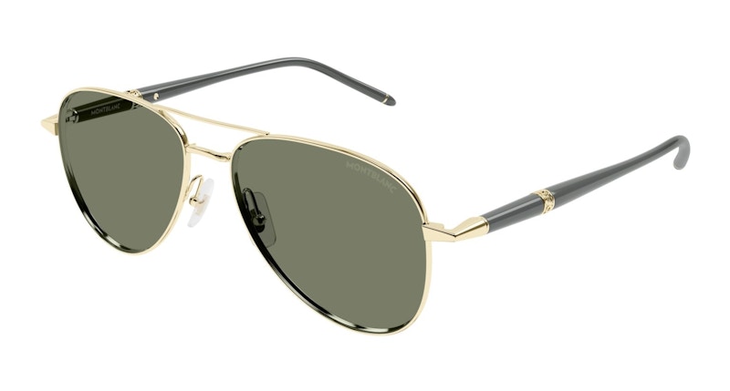 Mont Blanc Aviator Sunglasses Gold-Green (MB0345S-004)